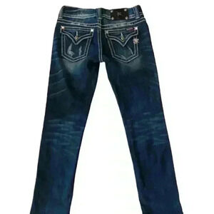 Miss Me Jeans Womens Dark Wash Low Rise Modelo Jeans 28